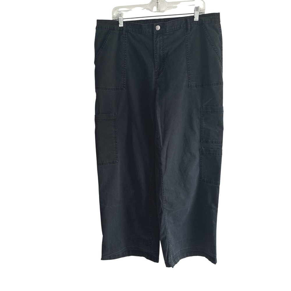 No Boundaries Womens XXL Size 20 Black Cargo Pants Stretch Utility Casual Work